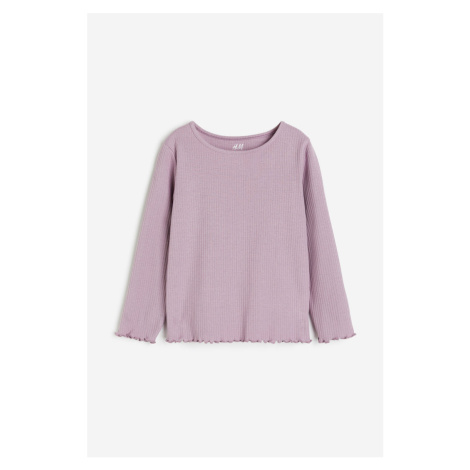 H & M - Žerzejové triko's dlouhým rukávem - fialová H&M