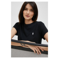 Bavlněné tričko Polo Ralph Lauren černá barva