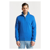 SVETR GANT COTTON FLAMME HALFZIP modrá