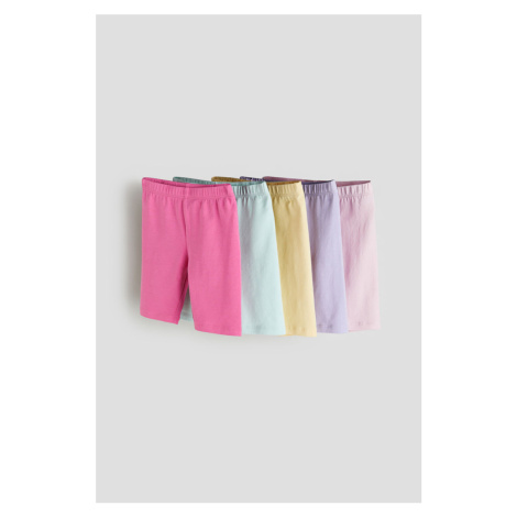 H & M - Bavlněné cyklistické šortky 5 kusů - růžová H&M