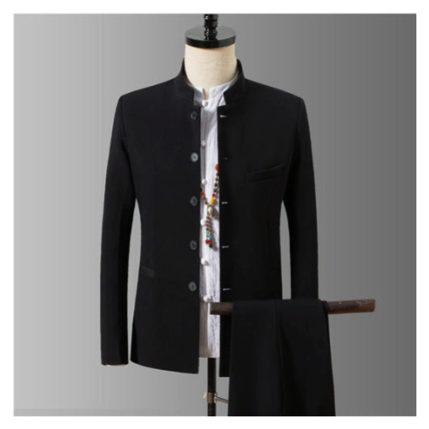 Oblek čínského stylu sako se stojatým límcem + kalhoty