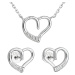 Evolution Group Sada šperků se zirkonem náušnice a náhrdelník bílé srdce 19009.1