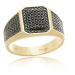 Luxusní prsten ze žlutého zlata s černými zirkony PR0629F + DÁREK ZDARMA
