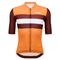 SANTINI Cyklistický dres s krátkým rukávem - ECO SLEEK NEW BENGAL - oranžová/bordó