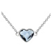 Evolution Group Stříbrný náhrdelník s krystalem Swarovski modré srdce 32061.3 denim blue