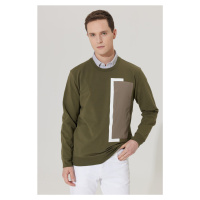 ALTINYILDIZ CLASSICS Men's Khaki Standard Fit Normal Cut, Crew Neck Sweatshirt.