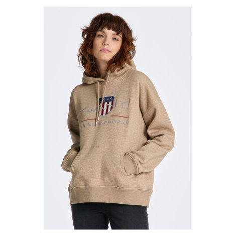 MIKINA GANT REL ARCHIVE SHIELD HOODIE hnědá