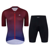 HOLOKOLO Cyklistický krátký dres a krátké kalhoty - INFINITY LADY - černá/bordó/modrá