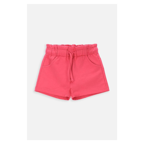 Dětské bavlněné šortky Coccodrillo růžová barva, hladké