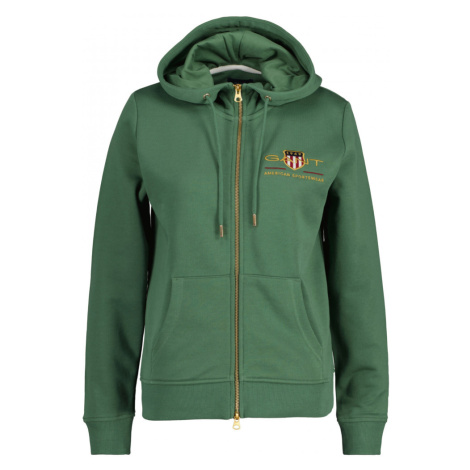 MIKINA GANT ARCHIVE SHIELD FULL ZIP HOODIE zelená