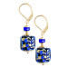 Lampglas Elegantní náušnice Deep Blue s 24karátovým zlatem v perlách Lampglas ECU50