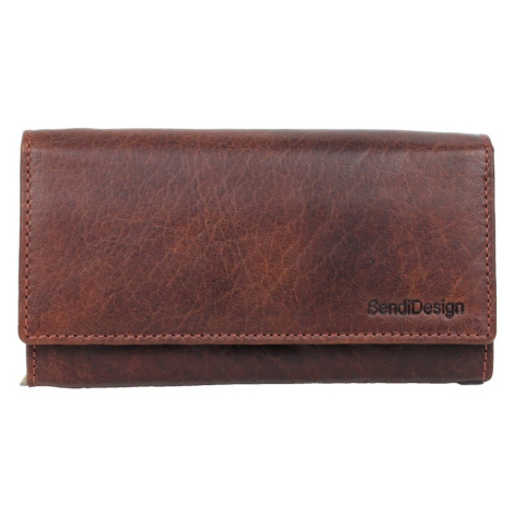 Sendi Design Dámská kožená peněženka B-D204 RFID tmavě hnědá
