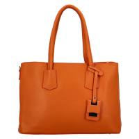 Dámská elegantní kožená kabelka Selena, oranžová