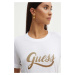 Bavlněné tričko Guess GLITTERY bílá barva, W4YI09 JA914