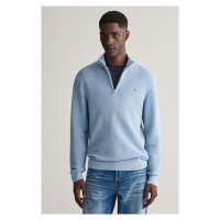 SVETR GANT TEXTURED COTTON H-ZIP modrá