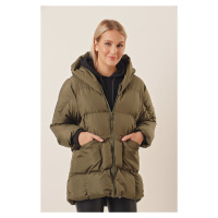 HAKKE Women's Hooded Pocket Puffer Coat