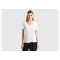 Benetton, Pure Cotton T-shirt With V-neck