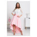 Světle růžová asymetrická sukně