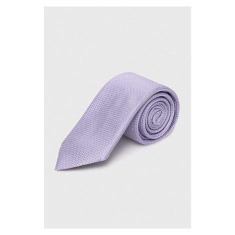 Hedvábná kravata BOSS fialová barva Hugo Boss