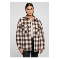 Ladies Flanell Padded Overshirt - pink/brown