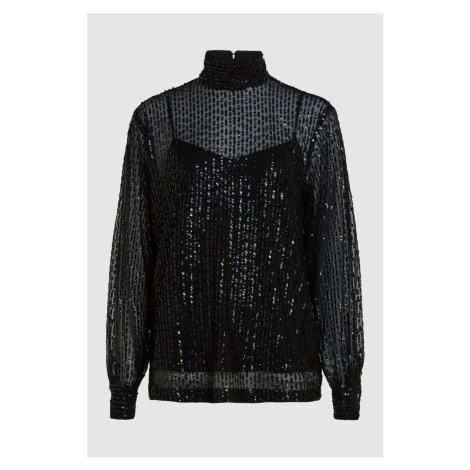 Halenka karl lagerfeld sequin top black
