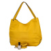 Dámská kožená kabelka přes rameno žlutá - ItalY Evelyn žlutá