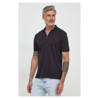 Bavlněné polo tričko Calvin Klein černá barva, K10K112754