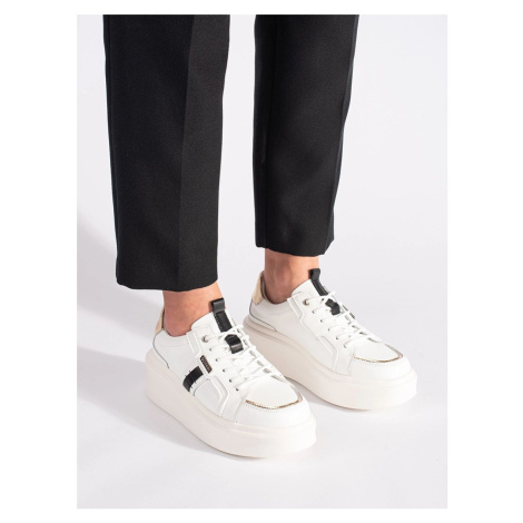 Klasické tenisky dámské bílé na platformě