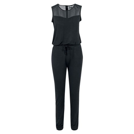 Urban Classics Ladies Tech Mesh Long Jumpsuit Souprava černá