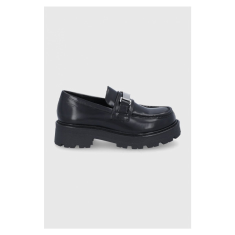 Kožené mokasíny Vagabond Shoemakers dámské, černá barva, na platformě