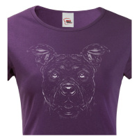 Dámské tričko pro milovníky psů s potiskem Americký stafordširský teriér