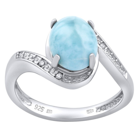 Stříbrný prsten s přírodním Larimarem Silvego
