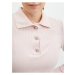 Meruňkové dámské žebrované polo tričko ORSAY