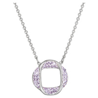 Evolution Group Stříbrný náhrdelník s krystaly Swarovski fialový 32016.3 violet