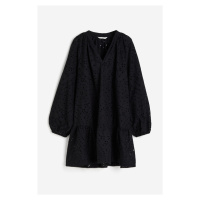 H & M - Tunikové šaty's madeirou - černá