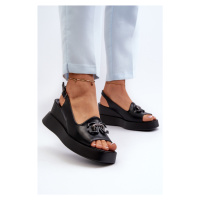 Dámské sandály na platformě a klínové boty s ozdobou Janesca