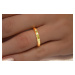OLIVIE Snubní stříbrný plochý prsten GOLD 7674
