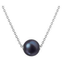 Evolution Group Stříbrný náhrdelník s pevnou modrou říční perlou na řetízku 22047.3 peacock