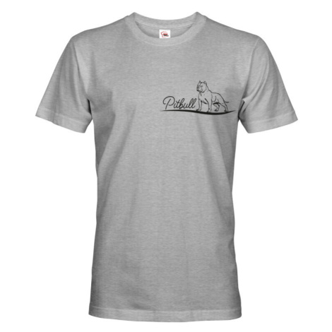 Pánské tričko pro milovníky psů s potiskem Pitbulla - dárek pro pejskaře BezvaTriko