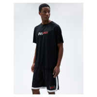 Koton Oversized Sports Shorts with Elastic Waist Basketball Print.