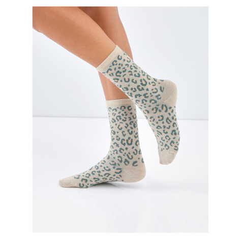 Blancheporte Sada 4 párů ponožek se zvířecím motivem zelenkavá/korálová