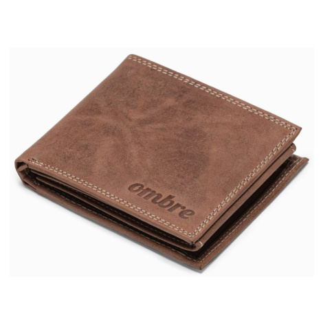 Ombre Clothing Moderní světle hnědá kožená peněženka A092