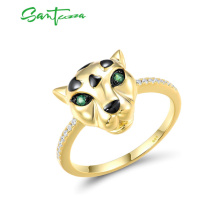 Pozlacený prsten ve tvaru leoparda