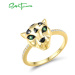 Pozlacený prsten ve tvaru leoparda