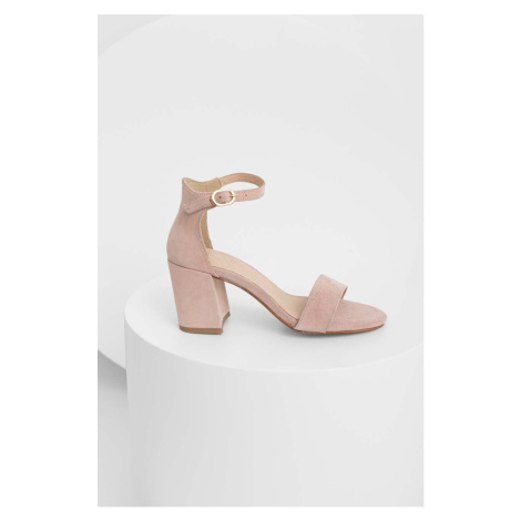 Semišové sandály Answear Lab růžová barva