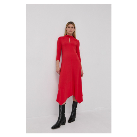 Šaty Liviana Conti červená barva, midi