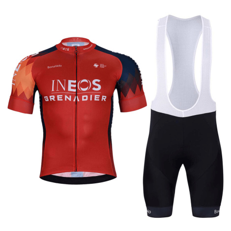 BONAVELO Cyklistický krátký dres a krátké kalhoty - INEOS GRENADIERS '24 - černá/červená