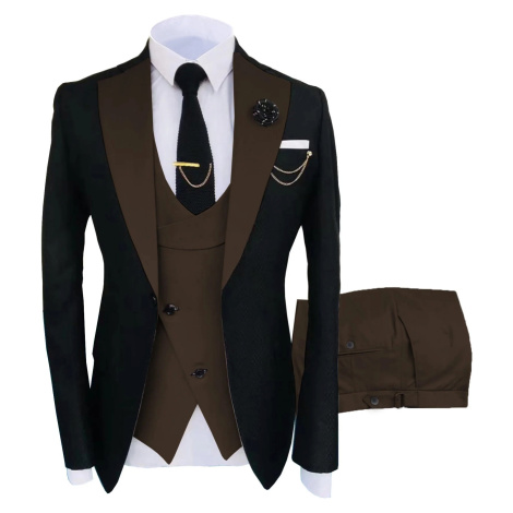 Kontrastní pánský oblek s asymetrickou vestou SOLO FASHION