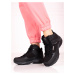 Trendy černé trekingové boty dámské bez podpatku