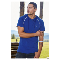 T8570 DEWBERRY HOODED MEN'S T-SHIRT-OUTDOOR SAX